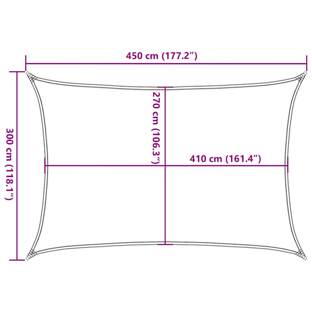 Sonnensegel 160 g/m² Rechteckig Orange 3x4,5 m HDPE