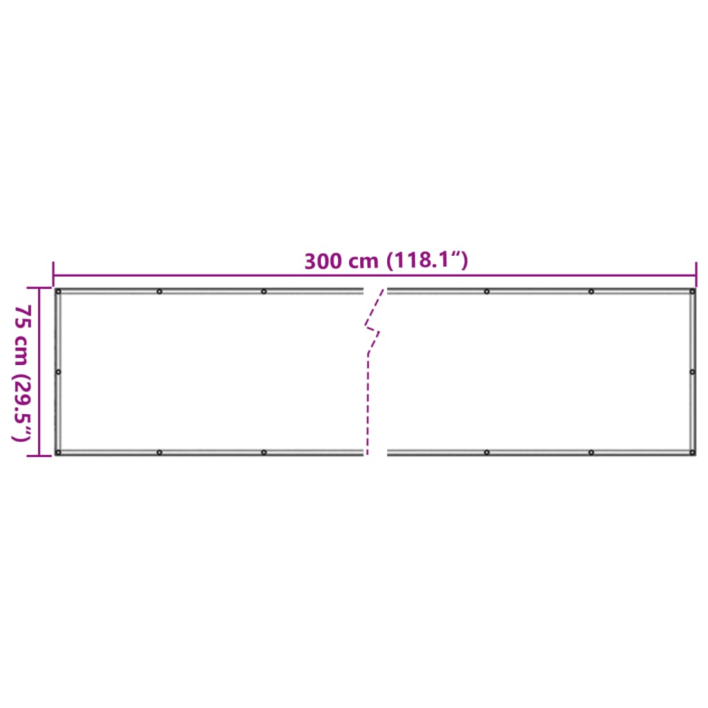 Balkon-Sichtschutz Beige 75x300 cm Oxford-Gewebe
