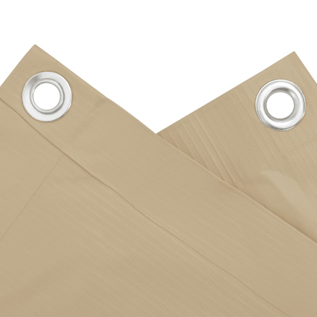 Balkon-Sichtschutz Beige 120x400 cm Oxford-Gewebe
