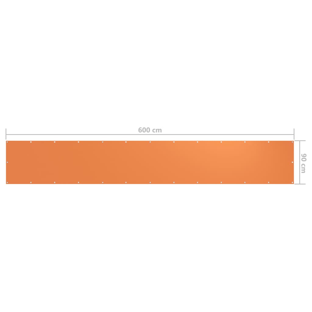 Balkon-Sichtschutz Orange 90x600 cm Oxford-Gewebe