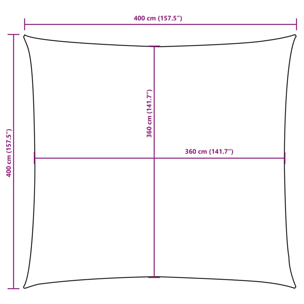 Sonnensegel Oxford-Gewebe Quadratisch 4x4 m Anthrazit