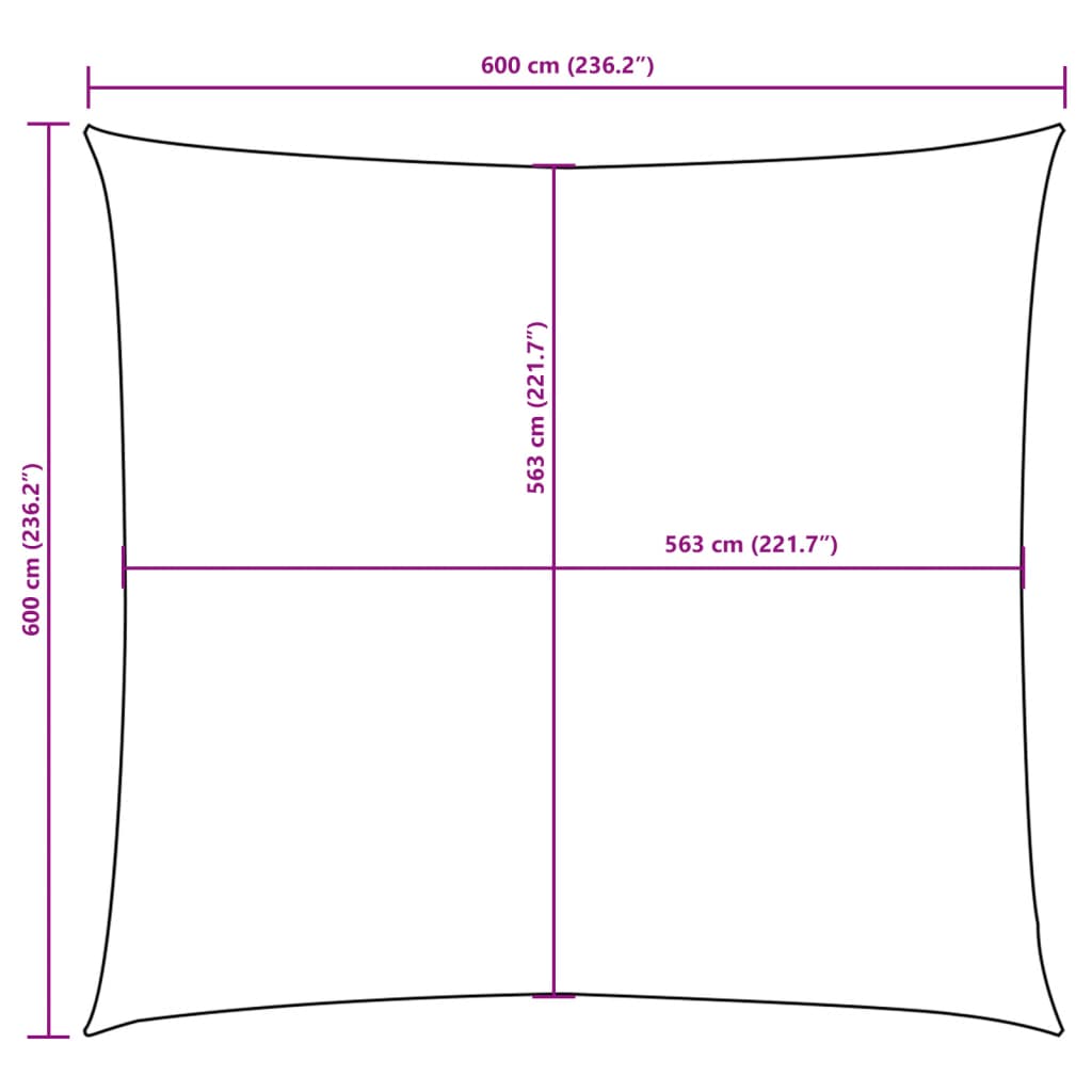 Sonnensegel Oxford-Gewebe Quadratisch 6x6 m Anthrazit