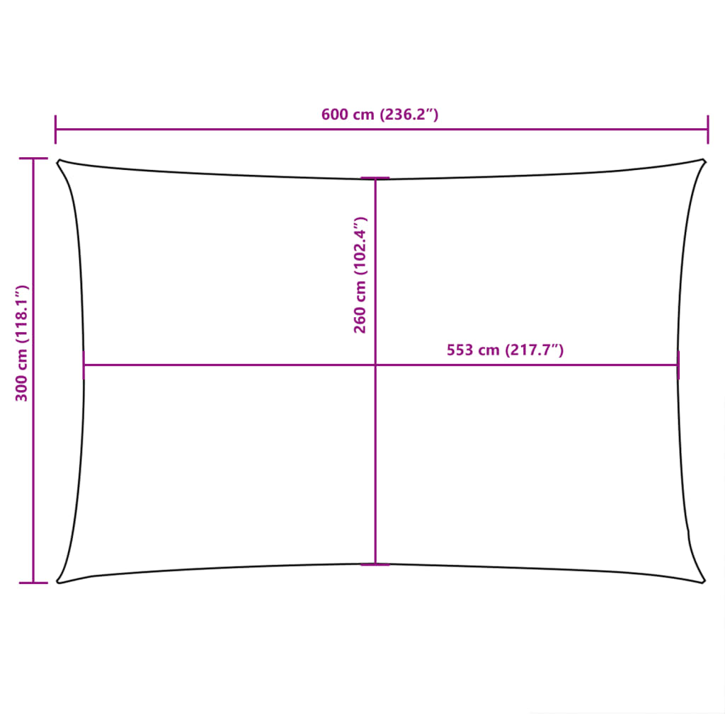 Sonnensegel Oxford-Gewebe Rechteckig 3x6 m Anthrazit