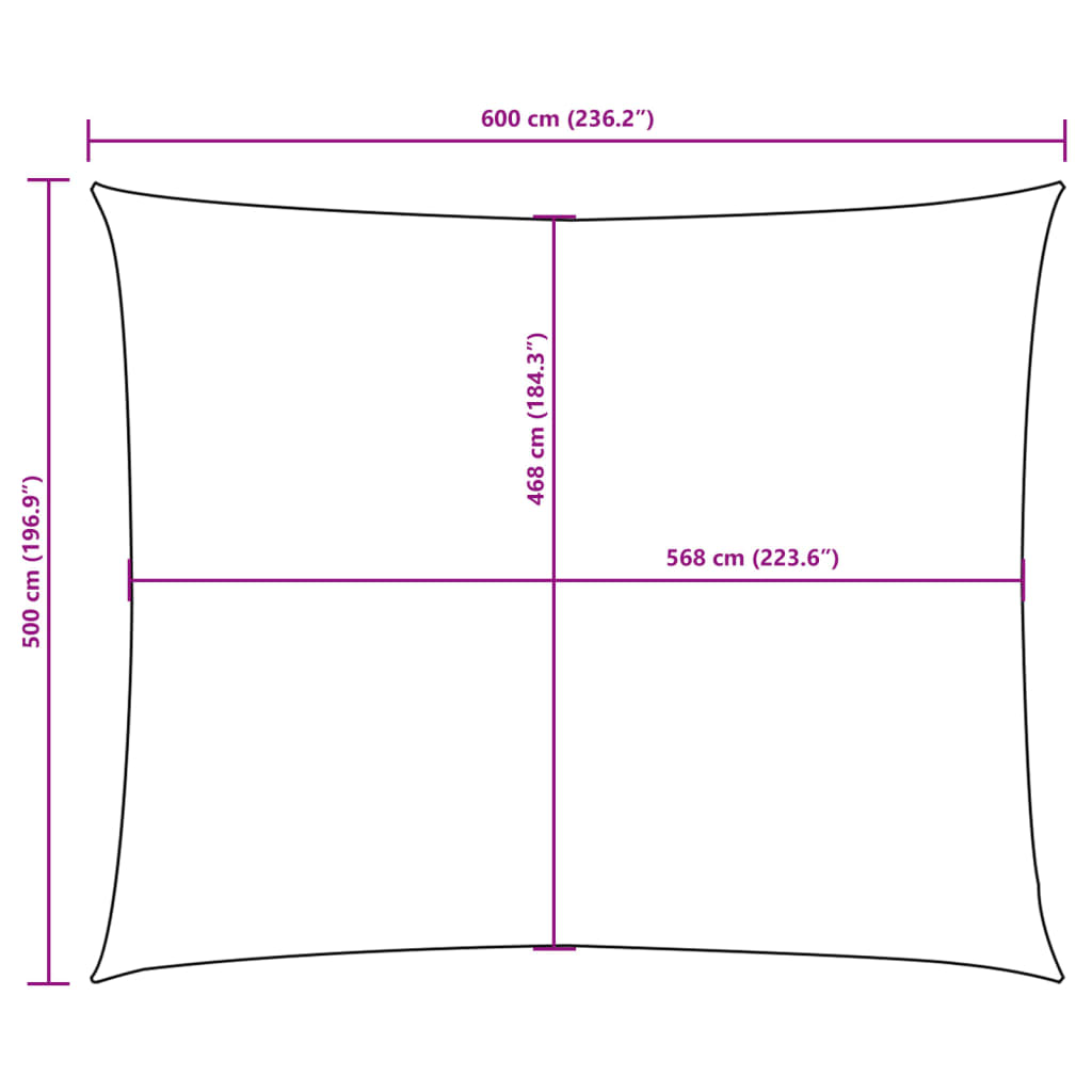 Sonnensegel Oxford-Gewebe Rechteckig 5x6 m Anthrazit
