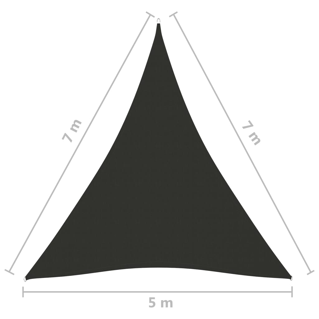 Sonnensegel Oxford-Gewebe Dreieckig 5x7x7 m Anthrazit