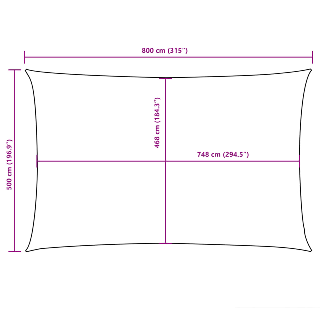 Sonnensegel Oxford-Gewebe Rechteckig 5x8 m Beige