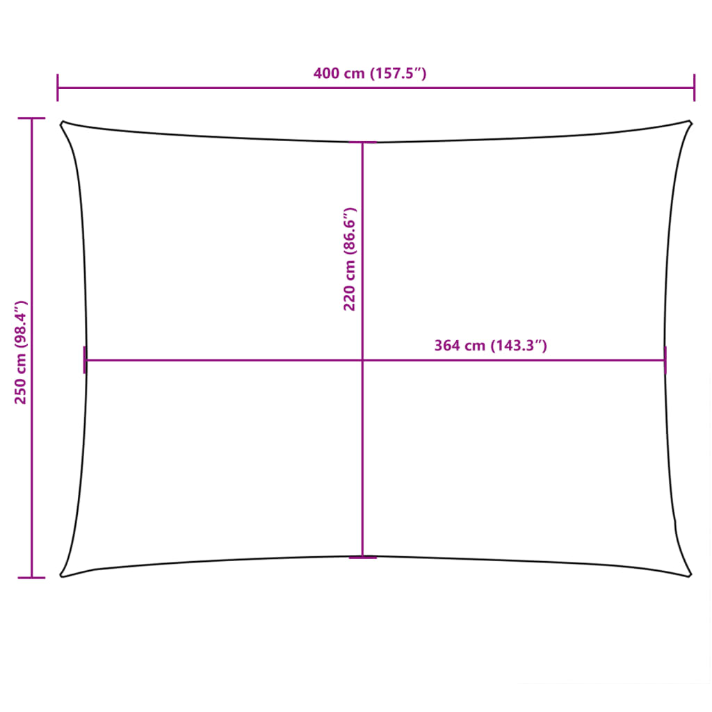 Sonnensegel Oxford-Gewebe Rechteckig 2,5x4 m Terrakotta-Rot