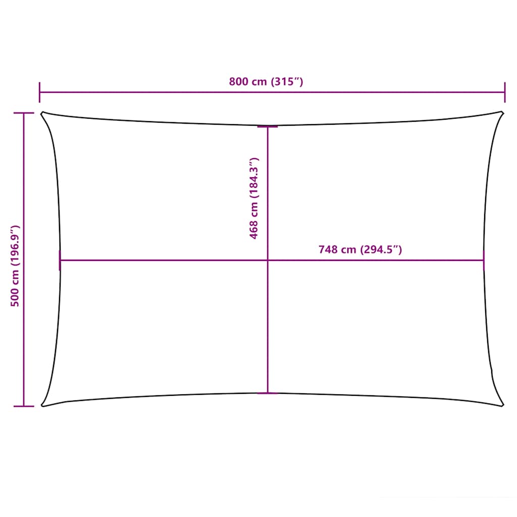 Sonnensegel Oxford-Gewebe Rechteckig 5x8 m Terrakotta-Rot