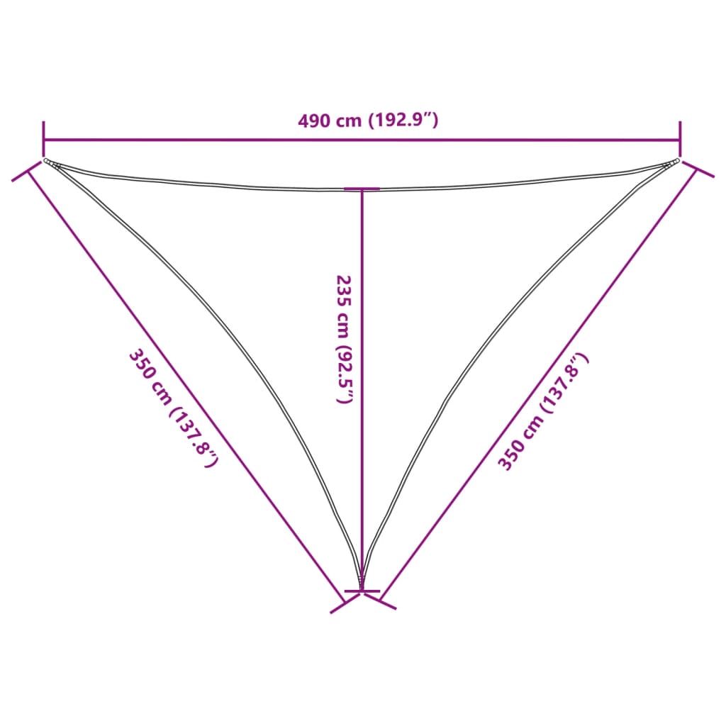 Sonnensegel Oxford-Gewebe Dreieckig 3,5x3,5x4,9m Terrakottarot