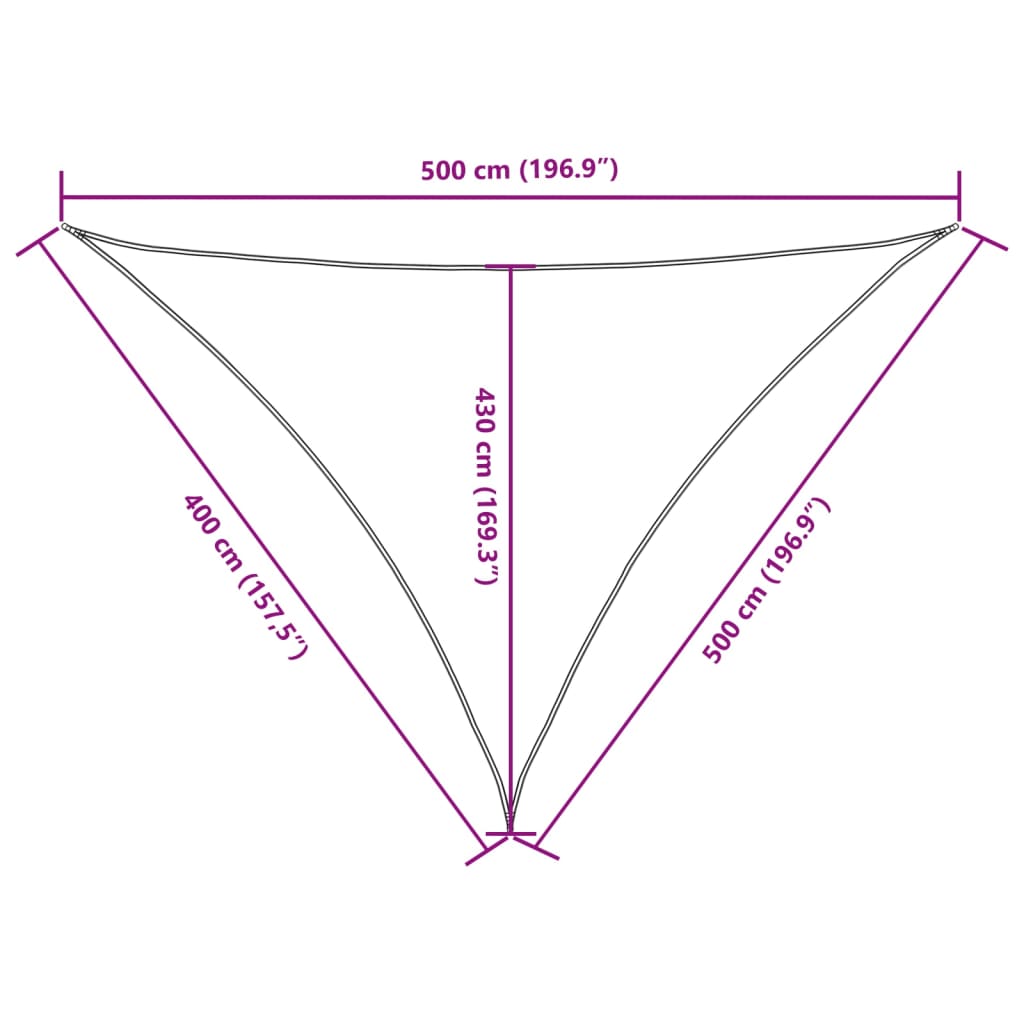 Sonnensegel Oxford-Gewebe Dreieckig 4x5x5 m Taupe