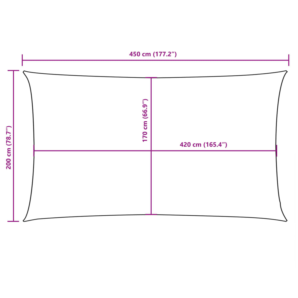 Sonnensegel Oxford-Gewebe Rechteckig 2x4,5 m Gelb