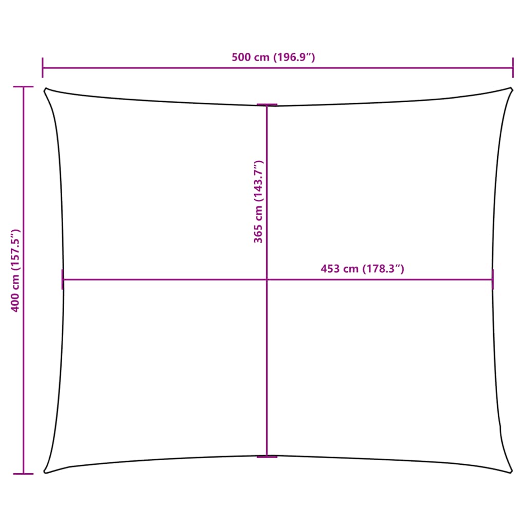 Sonnensegel Oxford-Gewebe Rechteckig 4x5 m Gelb