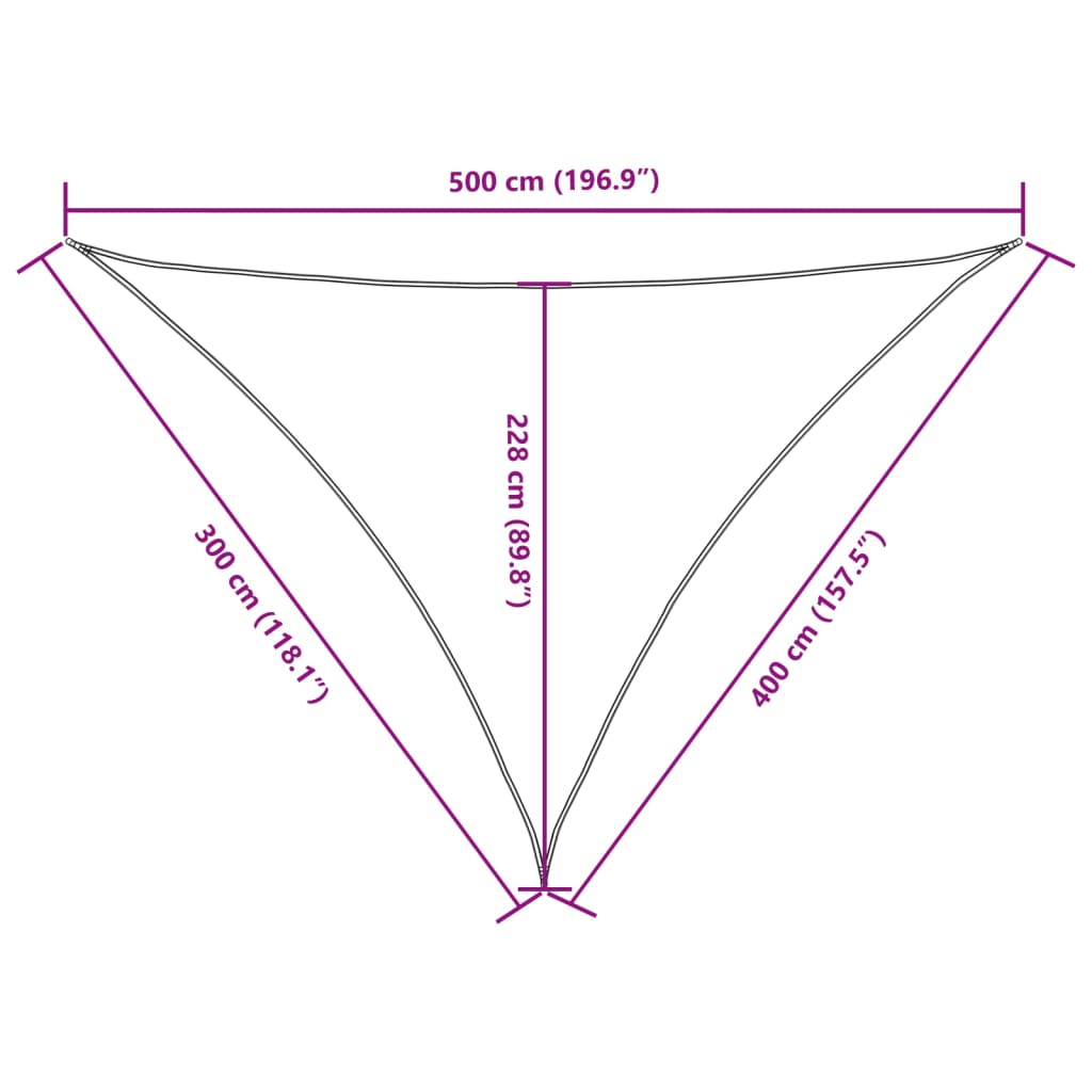 Sonnensegel Oxford-Gewebe Dreieckig 3x4x5 m Gelb