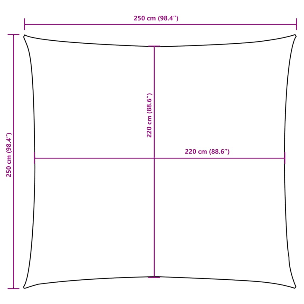 Sonnensegel Oxford-Gewebe Quadratisch 2,5x2,5 m Rot