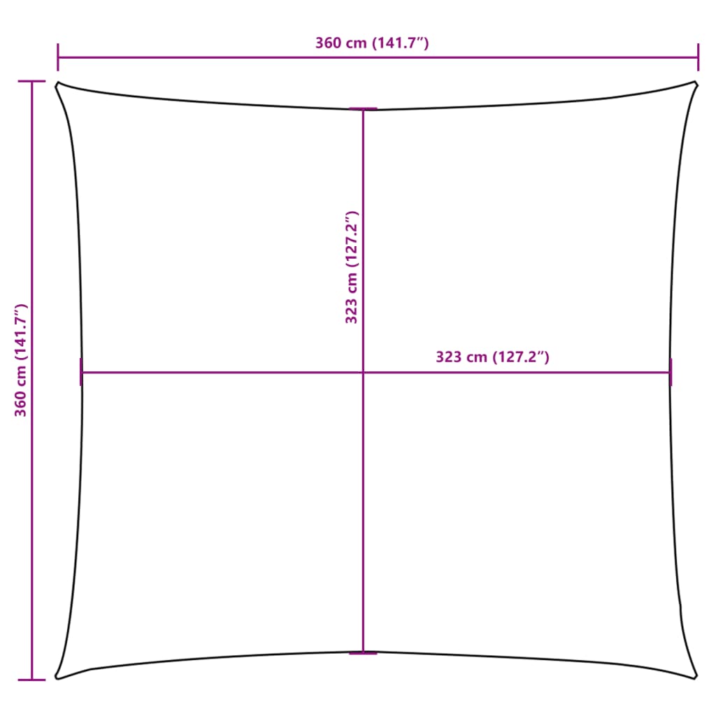 Sonnensegel Oxford-Gewebe Quadratisch 3,6x3,6 m Orange