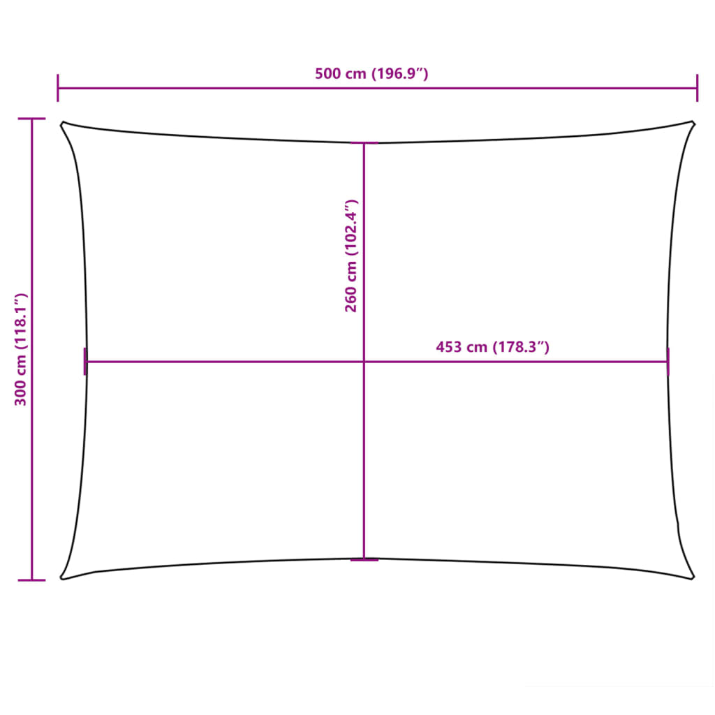 Sonnensegel Oxford-Gewebe Rechteckig 3x5 m Orange