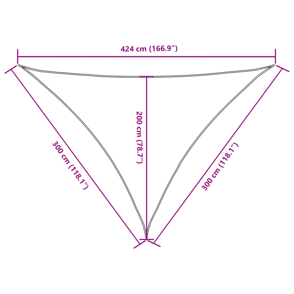 Sonnensegel Oxford-Gewebe Dreieckig 3x3x4,24 m Orange