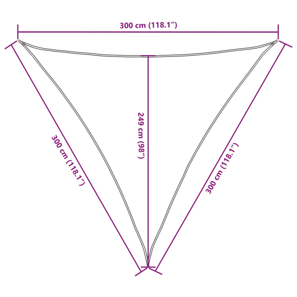 Sonnensegel Oxford-Gewebe Dreieckig 3x3x3 m Braun