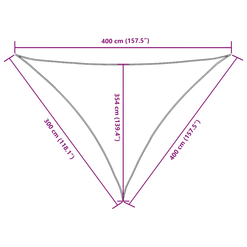 Sonnensegel Oxford-Gewebe Dreieckig 3x4x4 m Braun