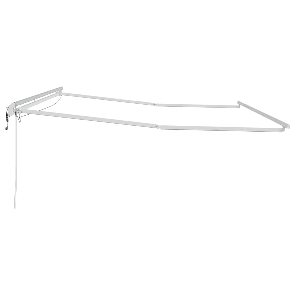 Markisenrahmen mit LED-Lichtleisten Weiß 400 x 300 cm Aluminium