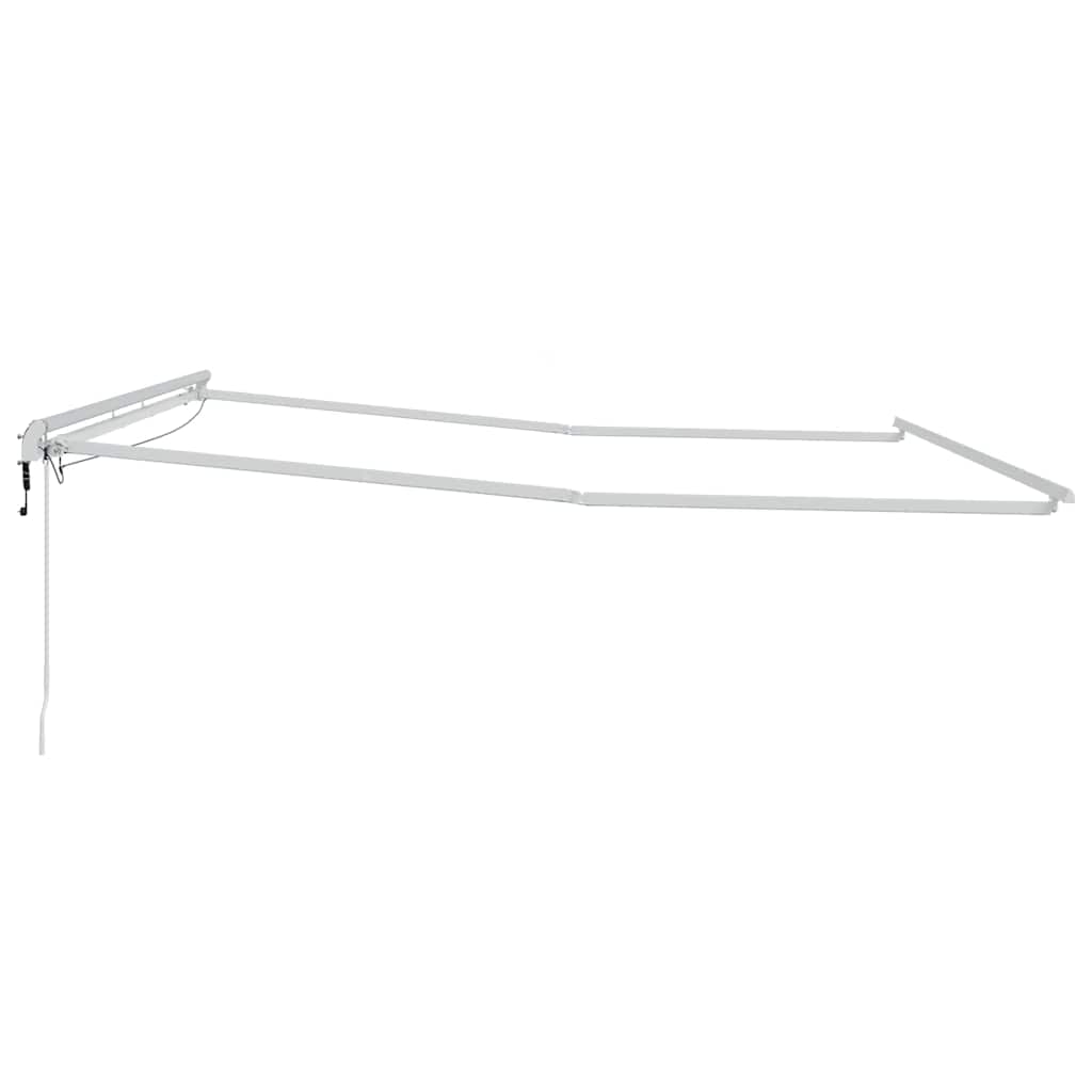 Markise mit Weiß 4 × 3,5 m Metall