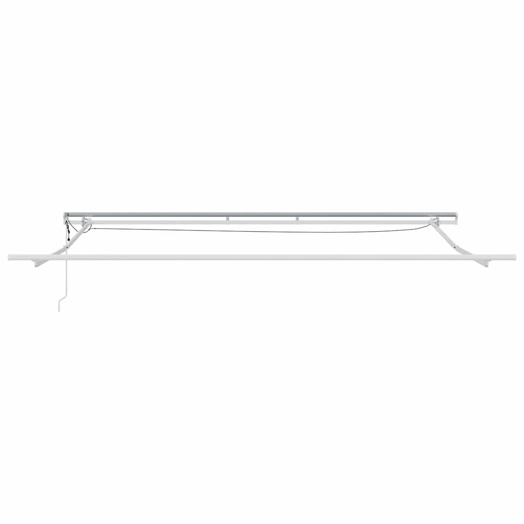Markisenrahmen mit LED-Lichtleisten Weiß 450 x 350 cm Aluminium