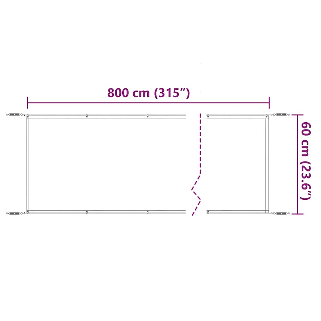 Senkrechtmarkise Weiß 60x800 cm Oxford-Gewebe