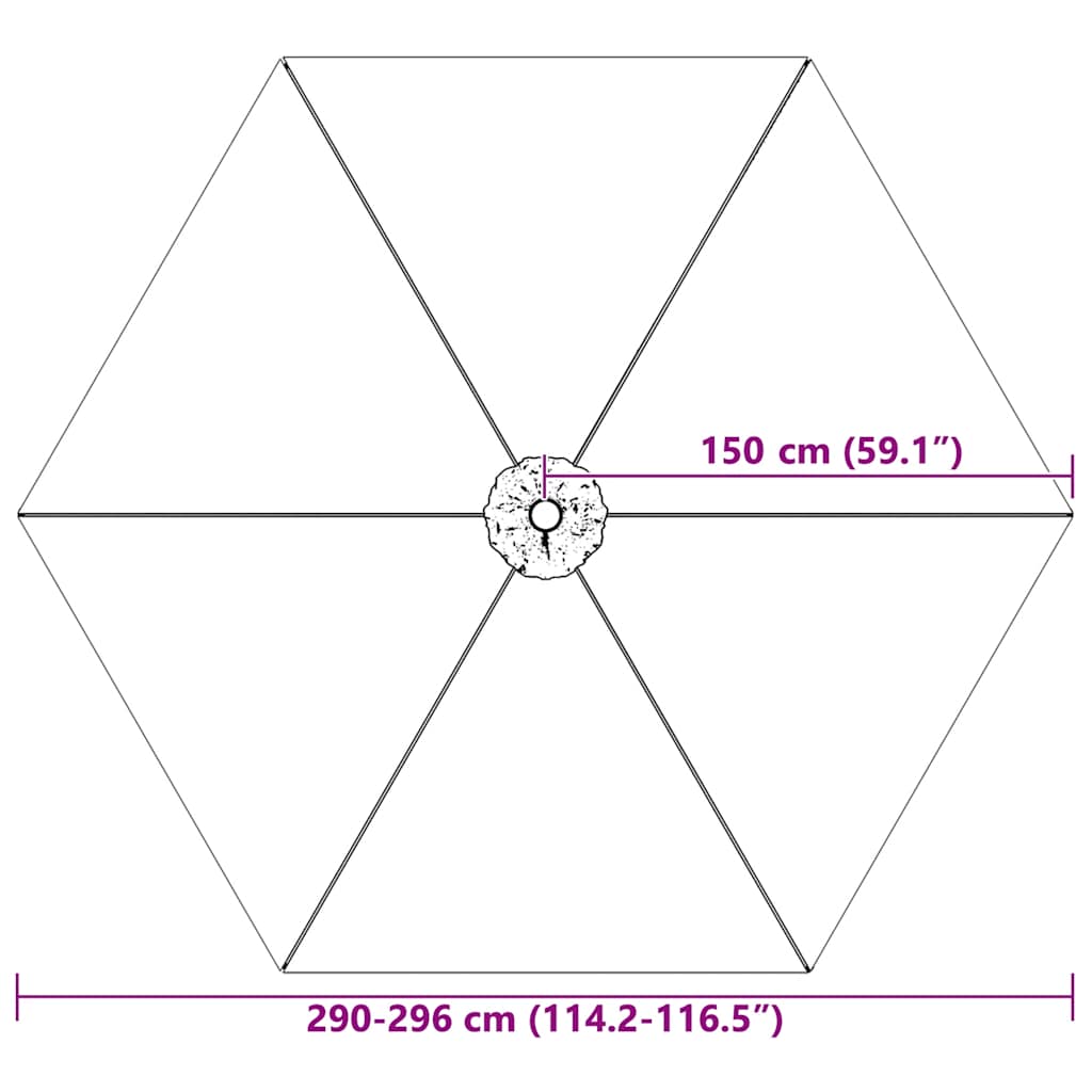 Ersatzbezug für Sonnenschirm Azurblau 300 cm