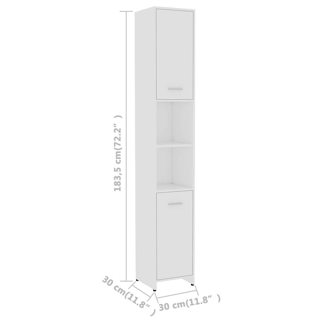 3-tlg. Badmöbel-Set Weiß Holzwerkstoff