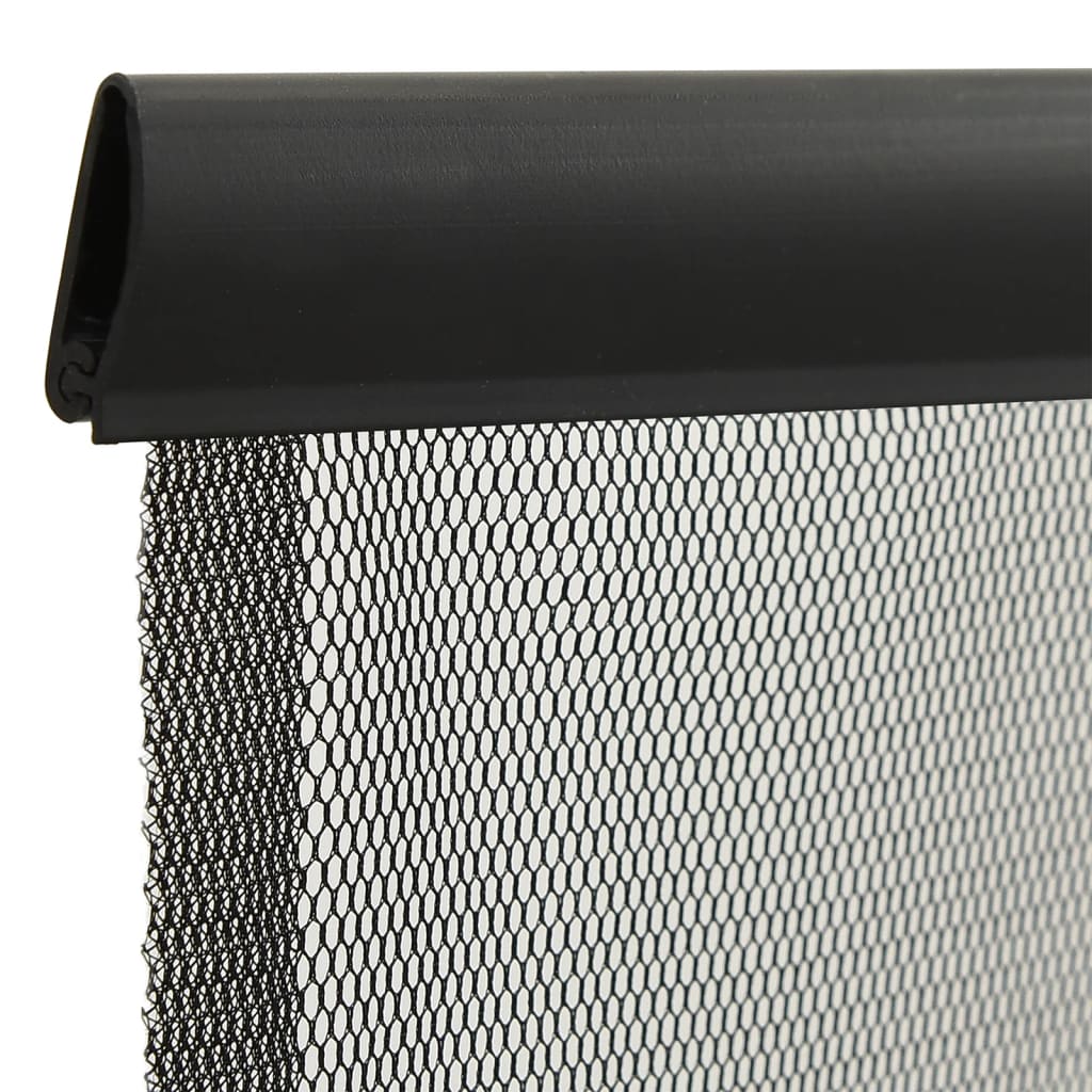 Insect screen for doors 10-piece net curtain black 240x240 cm