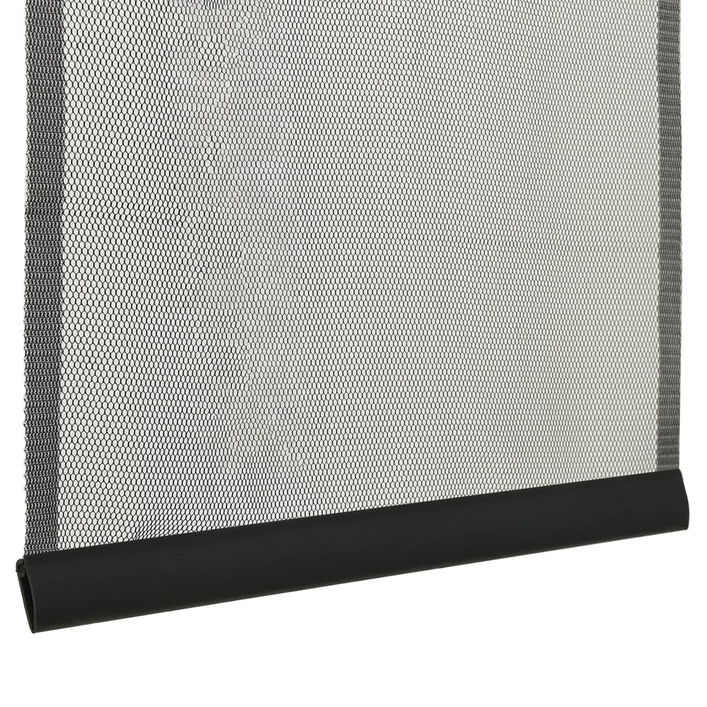 Insect screen for doors 10-piece net curtain black 240x240 cm