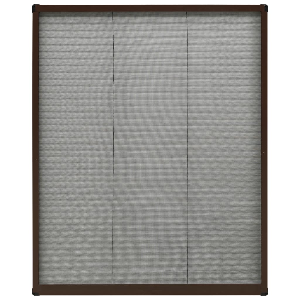 Insect Screen Pleated Blind for Windows Aluminum Brown 80x100 cm