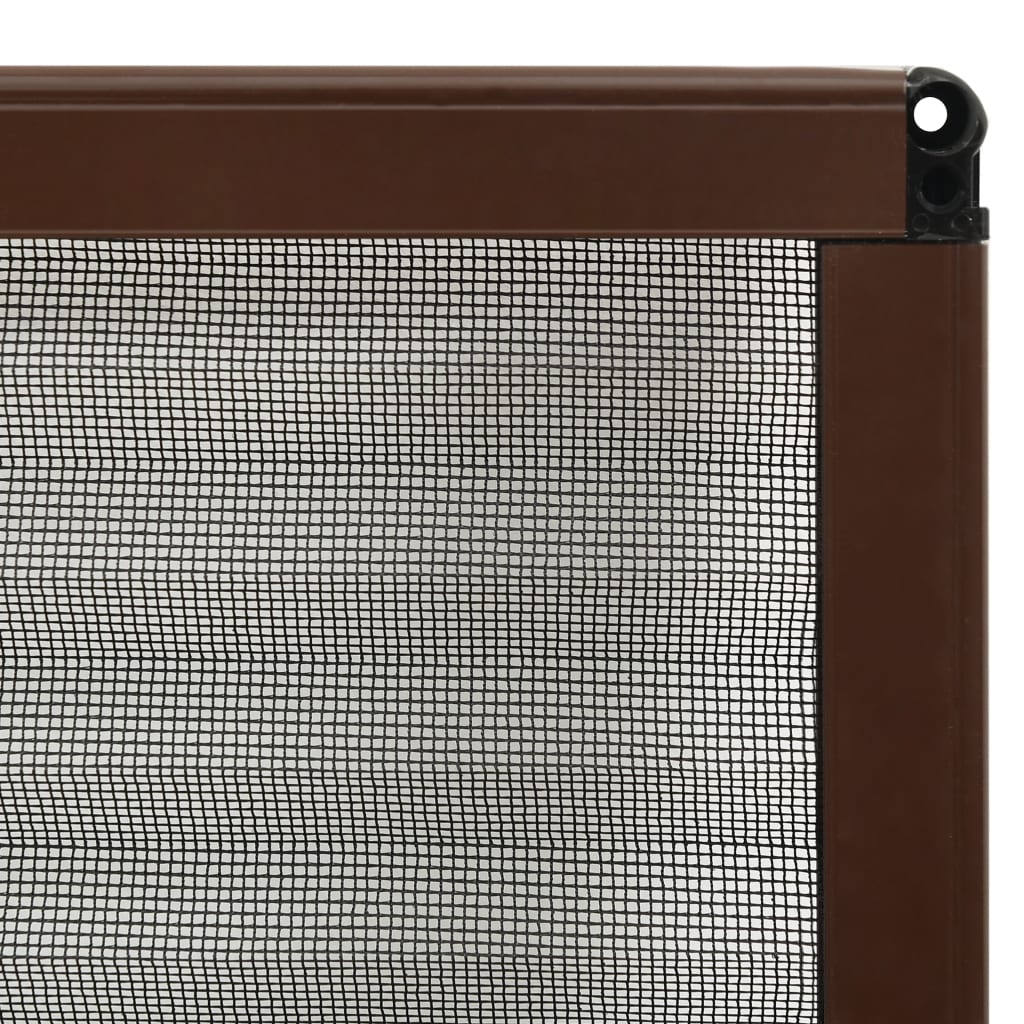 Insect screen pleated blind for windows aluminum brown 120x120 cm