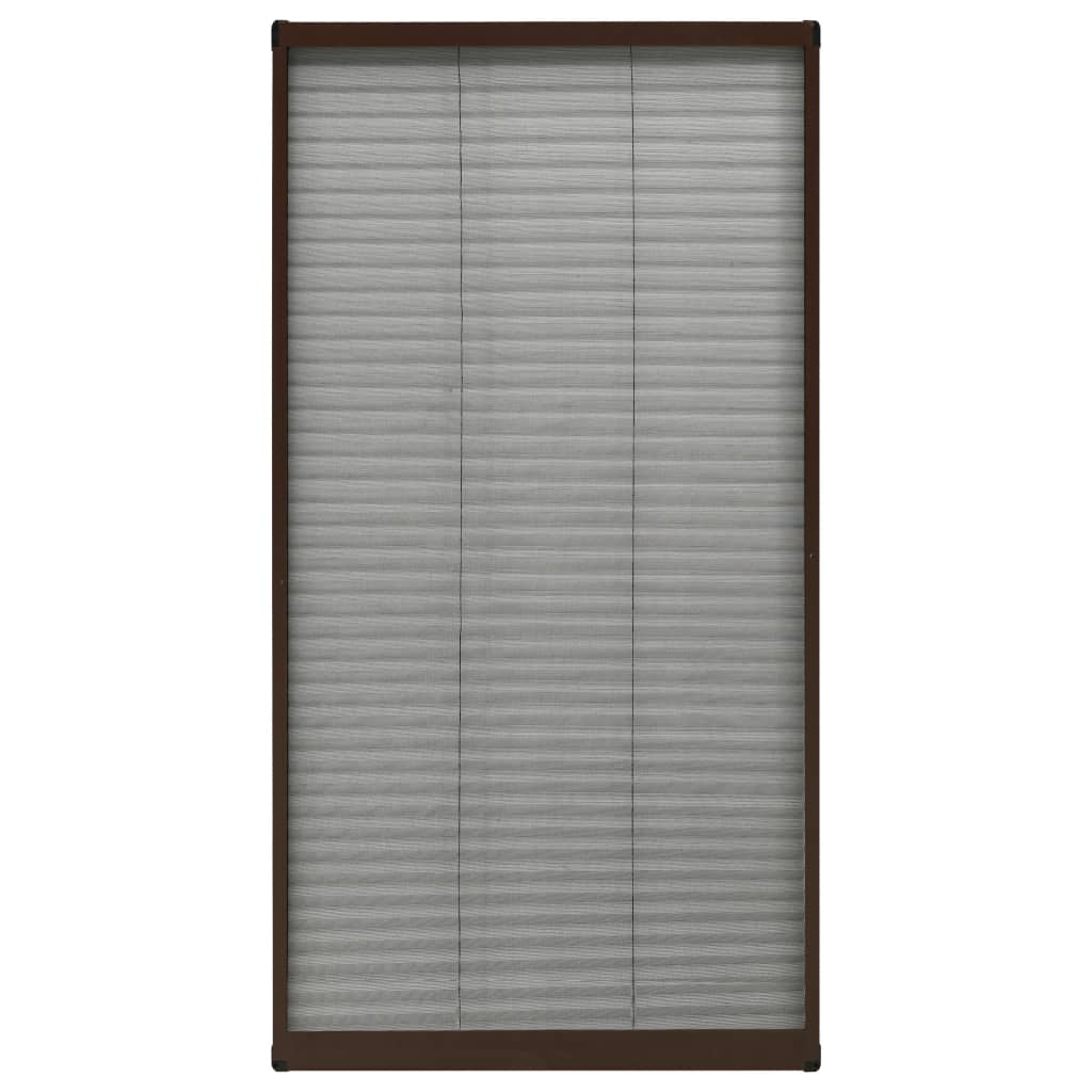 Pleated Insect Screen for Windows, Aluminum, Brown, 80x160 cm