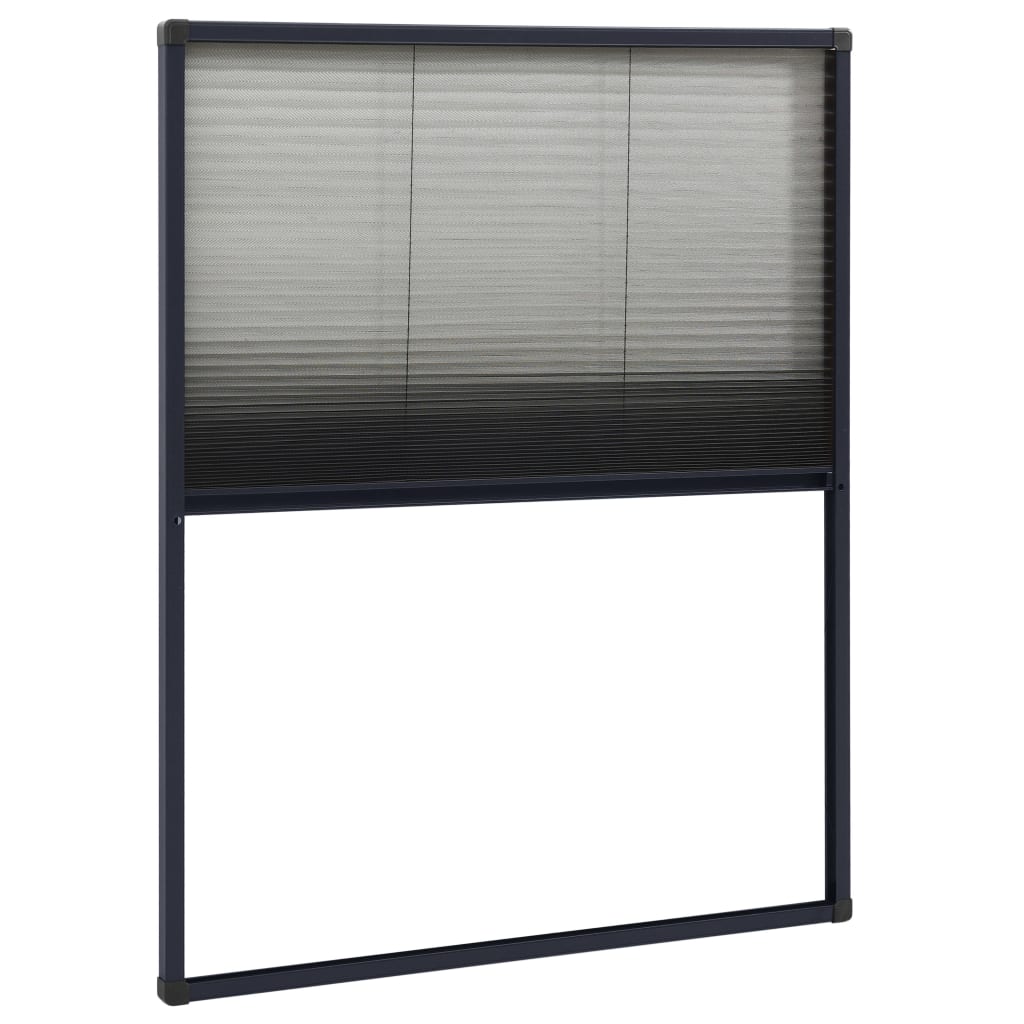 Insect screen pleated blind for windows aluminum anthracite 60x80cm