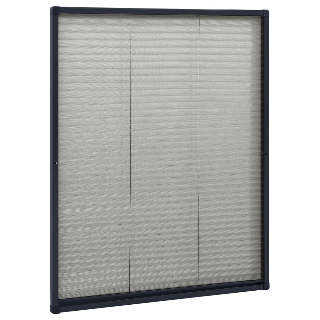 Insect screen pleated blind for windows aluminum anthracite 60x80cm