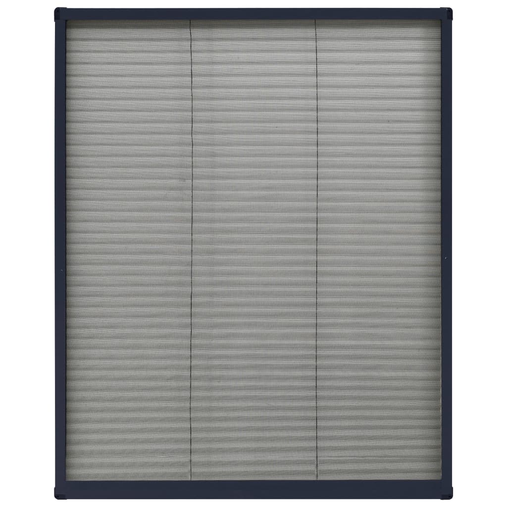Insect screen pleated blind for windows aluminum anthracite 60x80cm