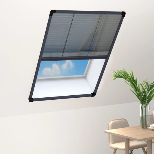 Insect Screen Pleat for Windows Aluminum Anthracite 80x120cm