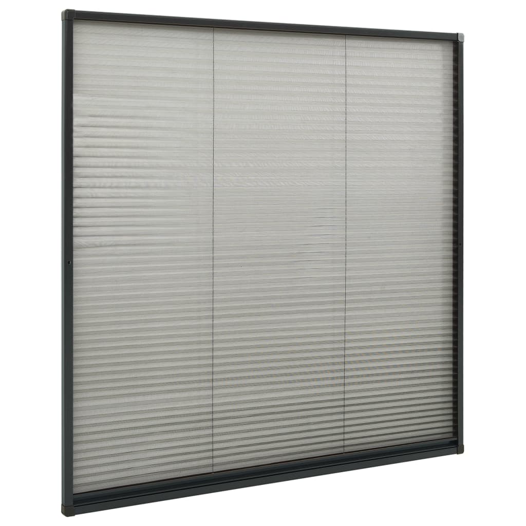 Insect Screen Pleat for Windows Aluminum Anthracite 120x120 cm