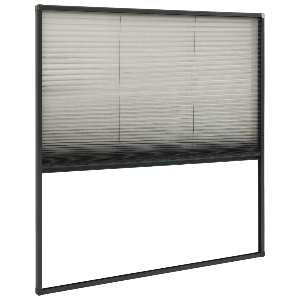 Insect Screen Pleat for Windows Aluminum Anthracite 120x120 cm