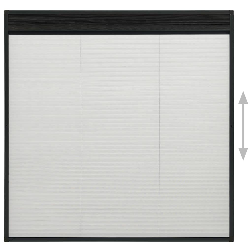 Insect Screen Pleat for Windows Aluminum Anthracite 120x120 cm