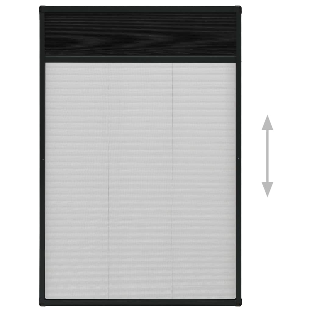Insektenschutz-Plissee für Fenster Aluminium Anthrazit 80x160cm