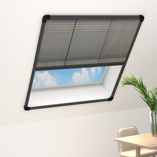 Insect Screen Pleat for Windows Aluminum Anthracite 80x160cm