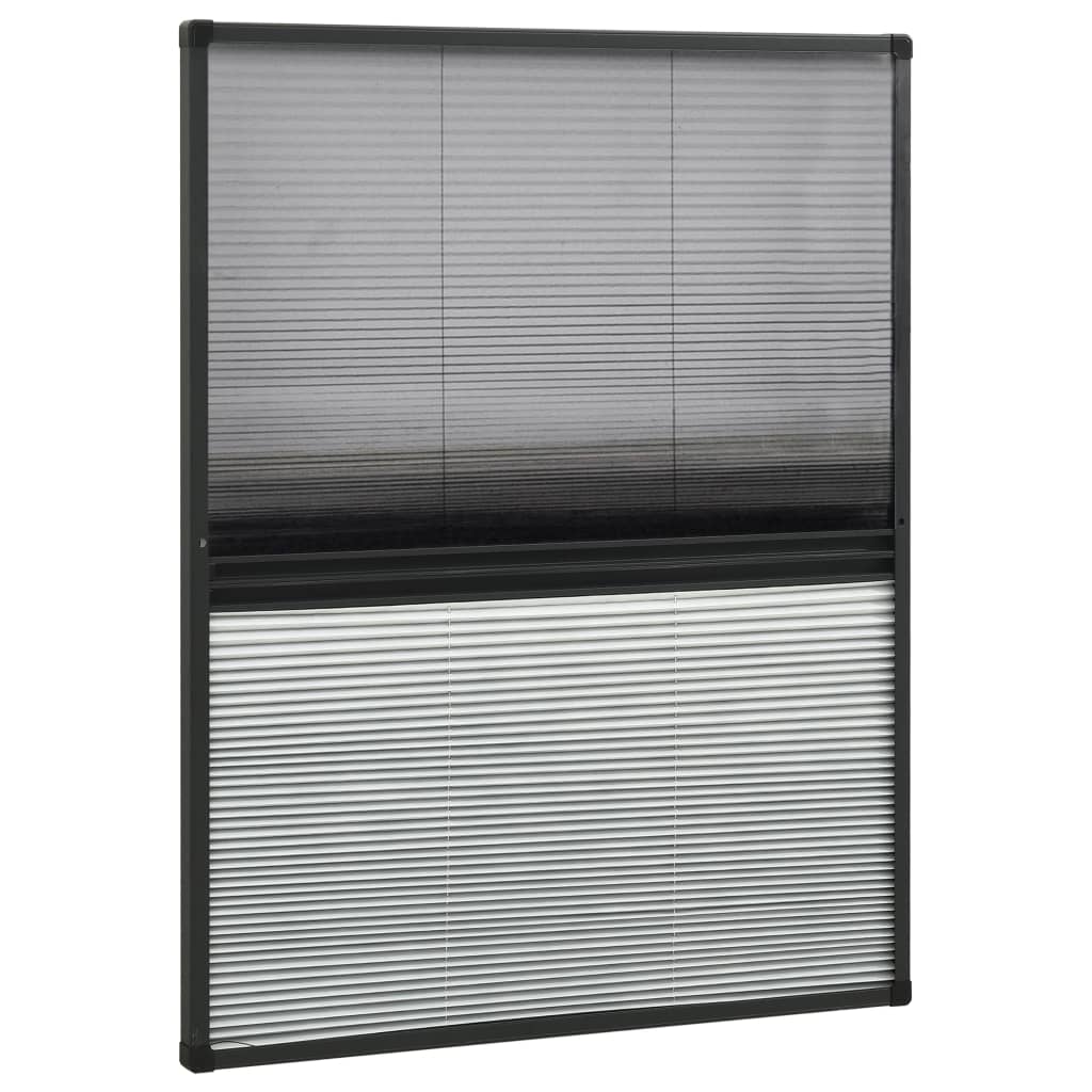 Moustiquaire plissée pour fenêtre aluminium 60x80 cm avec store intégré
