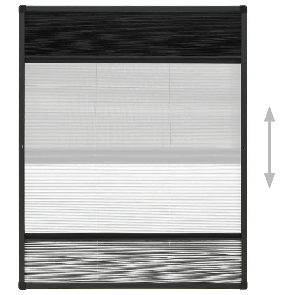 Moustiquaire plissée pour fenêtre aluminium 60x80 cm avec store intégré