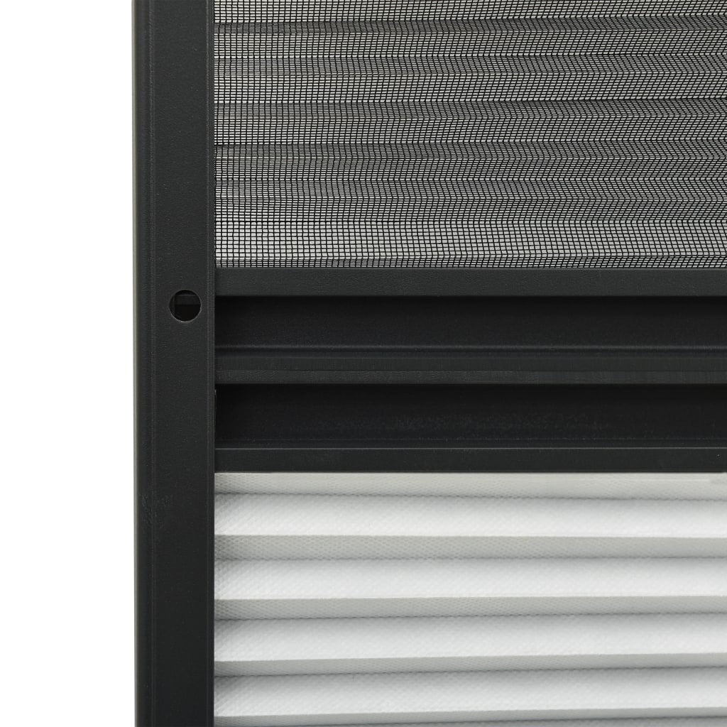 Moustiquaire plissée pour fenêtre aluminium 60x80 cm avec store intégré