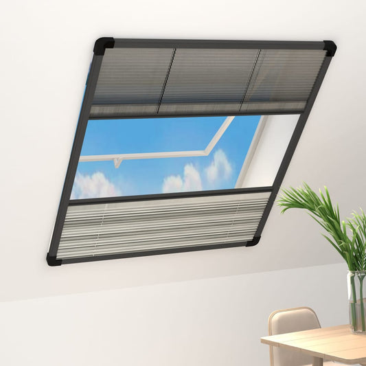 Insect Screen Pleated Blind for Windows Aluminium 80x100 cm with Venetian Blind