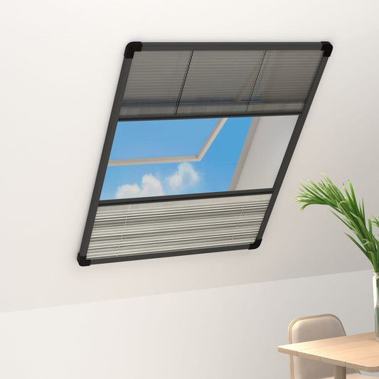 Insect screen pleated blind for windows aluminum 80x120 cm with Venetian blind