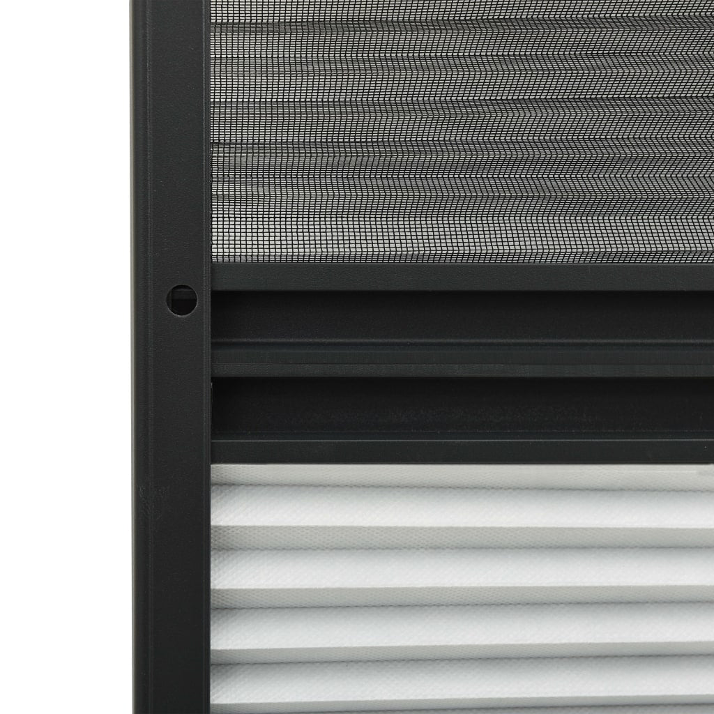 Pleated insect screen for windows, aluminium, 80x160 cm, with blind