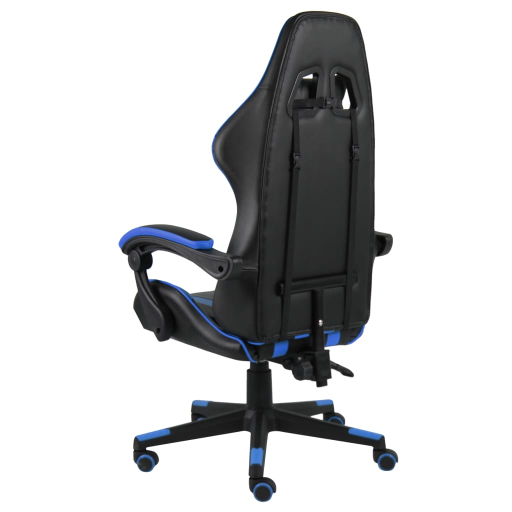 Fauteuil de jeu similicuir noir et bleu